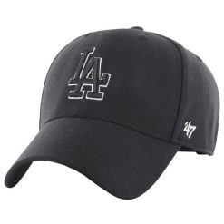 Czapka z daszkiem dla dorosłych 47 Brand MLB Los Angeles Dodgers Cap. Czarne czapki z daszkiem damskie 47 Brand, bez wzorów, z materiału. Za 109.99 zł.