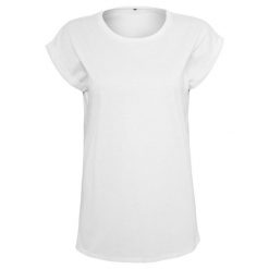 T-shirt Damski Slim Basic. Białe t-shirty damskie BUILD YOUR BRAND, l, bez wzorów, bez kołnierzyka. Za 65.99 zł.