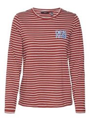 Vero Moda Koszulka "Oya" w kolorze czerwonym rozmiar: L. Czerwone bluzki damskie Vero Moda, l, bez wzorów, z bawełny, bez kołnierzyka, bez ramiączek. Za 65.95 zł.
