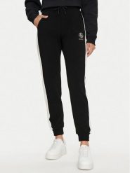 Guess Spodnie dresowe Elea V4YB02 KCDN0 Czarny Regular Fit. Czarne spodnie dresowe damskie Guess, xs, z aplikacjami, z dresówki. Za 359.99 zł.