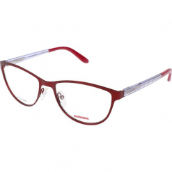 Oprawki "CA6651" w kolorze czerwono-szarym. Brązowe okulary przeciwsłoneczne damskie Carrera, Ferragamo. W wyprzedaży za 119.95 zł.