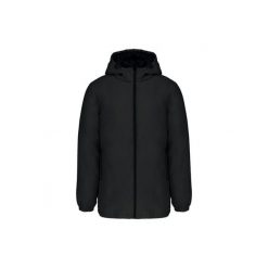 Recykowana parka z kapturem Kariban. Czarne parki damskie KARIBAN, xl, z materiału, z kapturem. Za 355.50 zł.