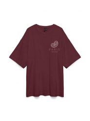 Vero Moda Koszulka w kolorze bordowym rozmiar: XS. Czerwone bluzki damskie Vero Moda, xs, bez wzorów, z bawełny, bez kołnierzyka, bez ramiączek. Za 72.95 zł.