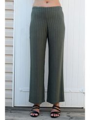 Bleu d'Azur Spodnie "Nelson" w kolorze khaki rozmiar: 42. Brązowe spodnie materiałowe damskie Bleu d'Azur, w ażurowe wzory, z materiału. Za 148.61 zł.