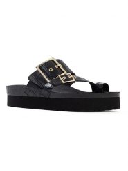 Sunbay Japonki "Tortuga" w kolorze czarnym rozmiar: 42. Czarne klapki damskie Sunbay, bez wzorów, ze skóry, z otwartym noskiem, bez obcasa, bez zapięcia. Za 169.95 zł.