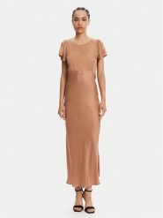 ViCOLO Sukienka wieczorowa TD0767 Brązowy Regular Fit. Brązowe sukienki damskie ViCOLO, bez wzorów, z wiskozy, wizytowe, bez ramiączek. Za 269.99 zł.