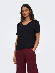 JDY Koszulka "Sissy" w kolorze czarnym rozmiar: S. Czarne bluzki damskie JDY, s, bez wzorów, z wiskozy, bez kołnierzyka, bez ramiączek. Za 52.92 zł.