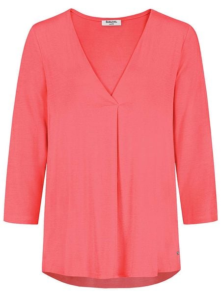 Sublevel Koszulka w kolorze łososiowym rozmiar: S. Różowe bluzki damskie Sublevel, s, bez wzorów, bez kołnierzyka, bez ramiączek. Za 48.05 zł.