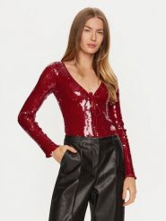 Bardot Body Verona 59471TB Czerwony Slim Fit. Czerwone body i gorsety Bardot, bez wzorów, z syntetyku. Za 239.99 zł.