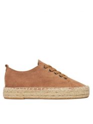 DeeZee Espadryle ZF230819 Brązowy. Brązowe espadryle damskie DeeZee, bez wzorów, z materiału, bez obcasa. Za 119.99 zł.
