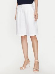 ViCOLO Szorty materiałowe TB0788 Biały Relaxed Fit. Białe szorty damskie ViCOLO, bez wzorów, ze lnu. Za 339.99 zł.
