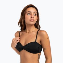 Góra od stroju kąpielowego Billabong Sol Searcher Drapped Bandeau. Czarne bikini Billabong, bez wzorów. Za 109.99 zł.