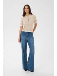 Kaffe Koszulka polo w kolorze beżowym rozmiar: XS. Brązowe bluzki damskie Kaffe, xs, bez wzorów, bez kołnierzyka, bez ramiączek. Za 126.99 zł.