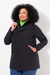 Damskie Kurtka funkcyjna HYPRAR 3w1 trapezowy krój pikowana kamizelka kaptur. Czarne kurtki damskie Ulla Popken, plus size, bez wzorów, z materiału, z kapturem. Za 1,049.99 zł.