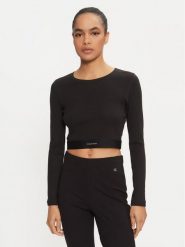 Calvin Klein Underwear Bluzka 000QS7217E Czarny Slim Fit. Czarne bluzki damskie Calvin Klein Underwear, l, bez wzorów, z bawełny, bez kołnierzyka, bez ramiączek. Za 139.99 zł.
