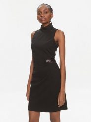Hugo Sukienka codzienna Kirine 50508266 Czarny Slim Fit. Czarne sukienki damskie Hugo, bez wzorów, z syntetyku, bez ramiączek. Za 959.00 zł.