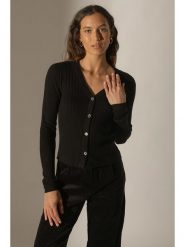 Perfect Cashmere Kaszmirowy kardigan "Livia" w kolorze czarnym rozmiar: L. Czarne kardigany damskie Perfect Cashmere, l, bez wzorów, z kaszmiru. Za 237.17 zł.