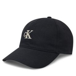 Czapka z daszkiem Calvin Klein Jeans. Czarne czapki z daszkiem damskie Calvin Klein Jeans, bez wzorów, z jeansu. Za 99.99 zł.