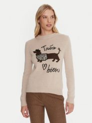 Weekend Max Mara Sweter Nitra 2525366292 Beżowy Regular Fit. Brązowe swetry klasyczne damskie Weekend Max Mara, l, z syntetyku, bez kołnierzyka. Za 979.99 zł.