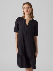 Vero Moda Sukienka codzienna Natali 10279682 Czarny Regular Fit. Czarne sukienki damskie Vero Moda, bez wzorów, z bawełny, bez ramiączek. Za 179.99 zł.