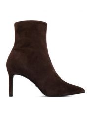GINO ROSSI Botki C-TS6319-S Brązowy ciemny. Brązowe botki damskie Gino Rossi, ze skóry, bez obcasa, na szpilce, bez zapięcia. Za 329.99 zł.