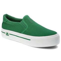 Zielone Tenisówki Big Star Sportowe Obuwie Damskie. Zielone obuwie sportowe casual damskie Big Star, z gumy, bez zapięcia. Za 109.00 zł.