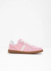 Sneakersy w stylu retro. Czerwone obuwie sportowe casual damskie bonprix, bez zapięcia. Za 107.99 zł.