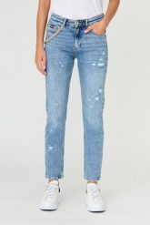 JUST CAVALLI Błękitne jeansy Super Slim Chain. Niebieskie jeansy damskie Just Cavalli. W wyprzedaży za 899.99 zł.