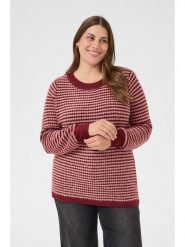 KAFFE curve Sweter w kolorze bordowo-jasnoróżowym rozmiar: M. Czerwone swetry klasyczne damskie KAFFE curve, m, bez kołnierzyka. Za 86.99 zł.