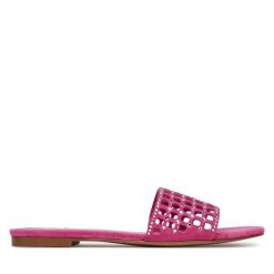 Klapki Eva Minge. Czerwone klapki damskie Eva Minge, bez wzorów, bez obcasa, bez zapięcia. Za 279.99 zł.