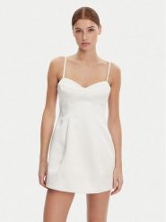 BARDOT Sukienka koktajlowa 59817DB Biały Slim Fit. Białe sukienki damskie Bardot, bez wzorów, z syntetyku, wizytowe, bez ramiączek. Za 349.99 zł.