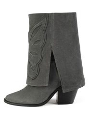 Loft37 Skórzane botki w kolorze antracytowym rozmiar: 37. Czarne botki damskie loft37, eleganckie, bez obcasa, bez zapięcia. Za 491.99 zł.