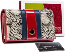 Portfel skórzany Peterson [DH] PTN ST-466 RED czerwony. Czerwone portfele damskie Peterson, z aplikacjami, ze skóry. Za 124.00 zł.