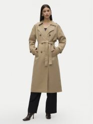 Vero Moda Trencz Chloe 10300263 Beżowy Regular Fit. Brązowe płaszcze damskie Vero Moda, xs, bez wzorów, z syntetyku, bez kaptura. Za 299.99 zł.