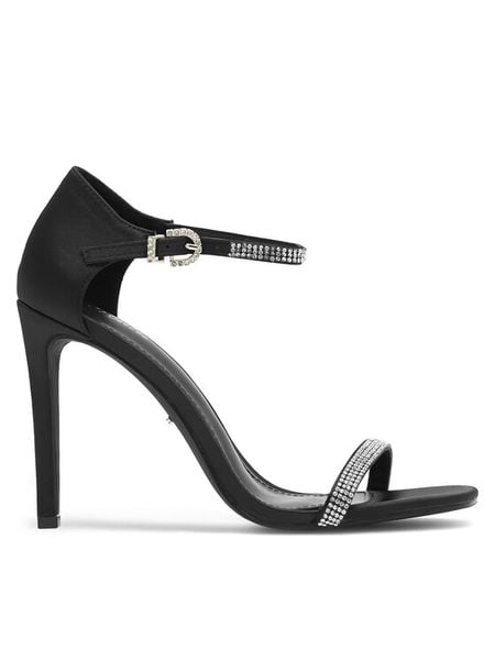 DeeZee Sandały KLLB8237-25 Czarny. Czarne sandały damskie DeeZee, bez wzorów, z materiału, bez obcasa, na szpilce, bez zapięcia. Za 129.99 zł.