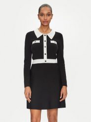 Morgan Sukienka dzianinowa 251-RMAVA Czarny Slim Fit. Czarne sukienki damskie Morgan, bez wzorów, z dzianiny, bez ramiączek. Za 269.99 zł.