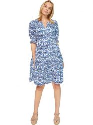 Heine Sukienka w kolorze błękitno-kremowym rozmiar: 50. Niebieskie sukienki damskie Heine, bez wzorów, z wiskozy, bez ramiączek. Za 132.05 zł.