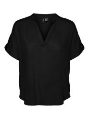 Vero Moda Koszulka "Beauty" w kolorze czarnym rozmiar: L. Czarne koszulki damskie Vero Moda, l, bez wzorów, z wiskozy, bez kołnierzyka, bez ramiączek. Za 61.17 zł.