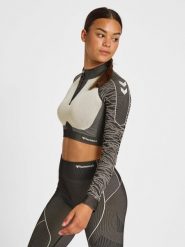 Damska bluza z zamkiem 1/2 crop Hummel MT Mila. Czarne bluzy damskie Hummel, na jesień, m, bez wzorów, z dzianiny, bez kaptura. Za 214.95 zł.