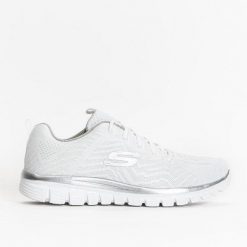 Buty na co dzień na trening damskie SKECHERS GRACEFUL GET CONECTED siateczka. Białe obuwie sportowe damskie Skechers, bez zapięcia, na fitness i siłownię. Za 209.99 zł.