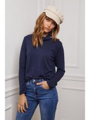 Joséfine Koszulka "Dibala" w kolorze granatowym rozmiar: M. Niebieskie koszulki damskie Joséfine, m, bez wzorów, z kaszmiru, bez kołnierzyka, bez ramiączek. Za 130.99 zł.