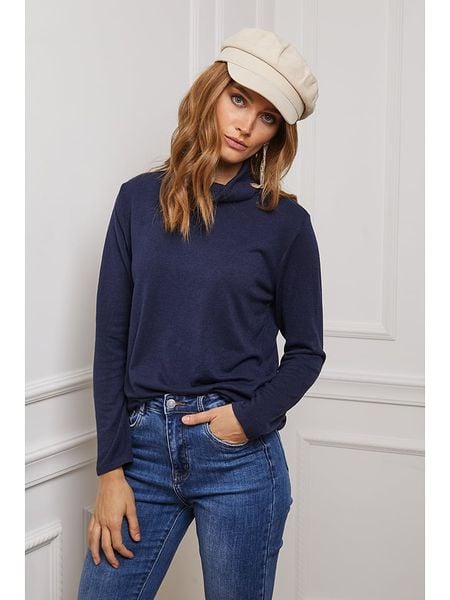 Joséfine Koszulka "Dibala" w kolorze granatowym rozmiar: M. Niebieskie koszulki damskie Joséfine, m, bez wzorów, z kaszmiru, bez kołnierzyka, bez ramiączek. Za 130.99 zł.