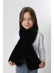 Lucky Bees Szal w kolorze czarnym - 106 x 15 cm rozmiar: onesize. Czarne szaliki damskie Lucky Bees, bez wzorów, z futra. Za 91.77 zł.