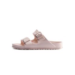 Klapki damskie Birkenstock Arizona Eva. Czerwone klapki damskie Birkenstock, bez wzorów, z materiału, bez obcasa, bez zapięcia. Za 341.00 zł.