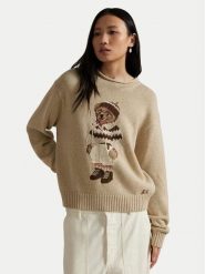 Polo Ralph Lauren Sweter 211978315001 Beżowy Relaxed Fit. Brązowe swetry klasyczne damskie Polo Ralph Lauren, s, z bawełny, bez kołnierzyka. Za 1,529.00 zł.