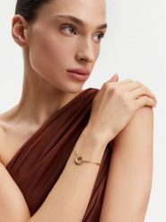 Guess Bransoletka Just Guess JUBB03 113JW Żółte złocenie. Żółte bransoletki damskie Guess, metalowe. Za 149.99 zł.
