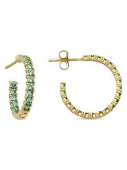 Luxenter Kolczyki-półkreole z cyrkoniami rozmiar: onesize. Żółte kolczyki damskie Luxenter, z cyrkonią, srebrne. Za 126.99 zł.