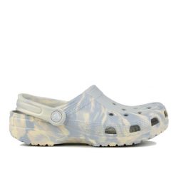 Klapki damskie sportowe Crocs CLASSIC MARBLED CLOG. Szare klapki damskie Crocs, bez wzorów, bez obcasa, bez zapięcia. W wyprzedaży za 169.00 zł.