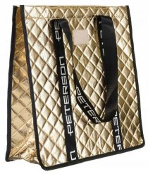 Torba pikowana Peterson PTN RSPV 003 złota. Żółte shopper bag Peterson, z materiału, duże, pikowane, bez dodatków. Za 29.80 zł.