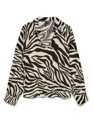 Vero Moda Bluzka w kolorze beżowo-czarnym rozmiar: S. Brązowe bluzki damskie Vero Moda, s, bez wzorów, z wiskozy, bez kołnierzyka, bez ramiączek. Za 86.99 zł.